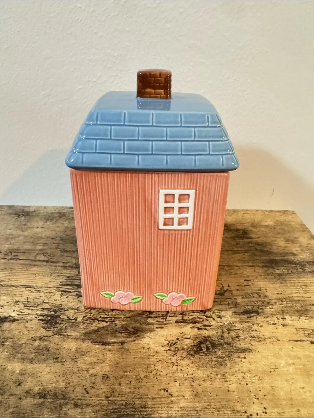 Cottage House Canister Set | Sugar & Tea | Pink & Blue